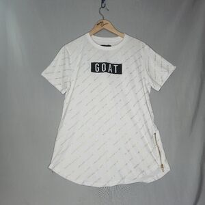 Urban Black Men's GOAT White And Gold Short Sleeve Tee Size M
